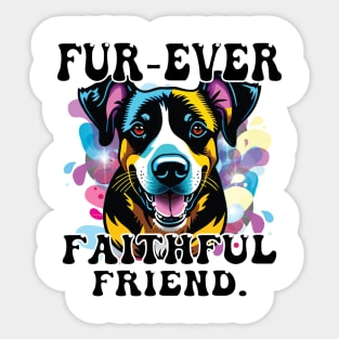 Fur-Ever Faithful Friend T-shirt, Pawprints Tees, Gift Shirt, Dog-lover T-shirt, Funny Animal Shirt, Graphic Tees Sticker